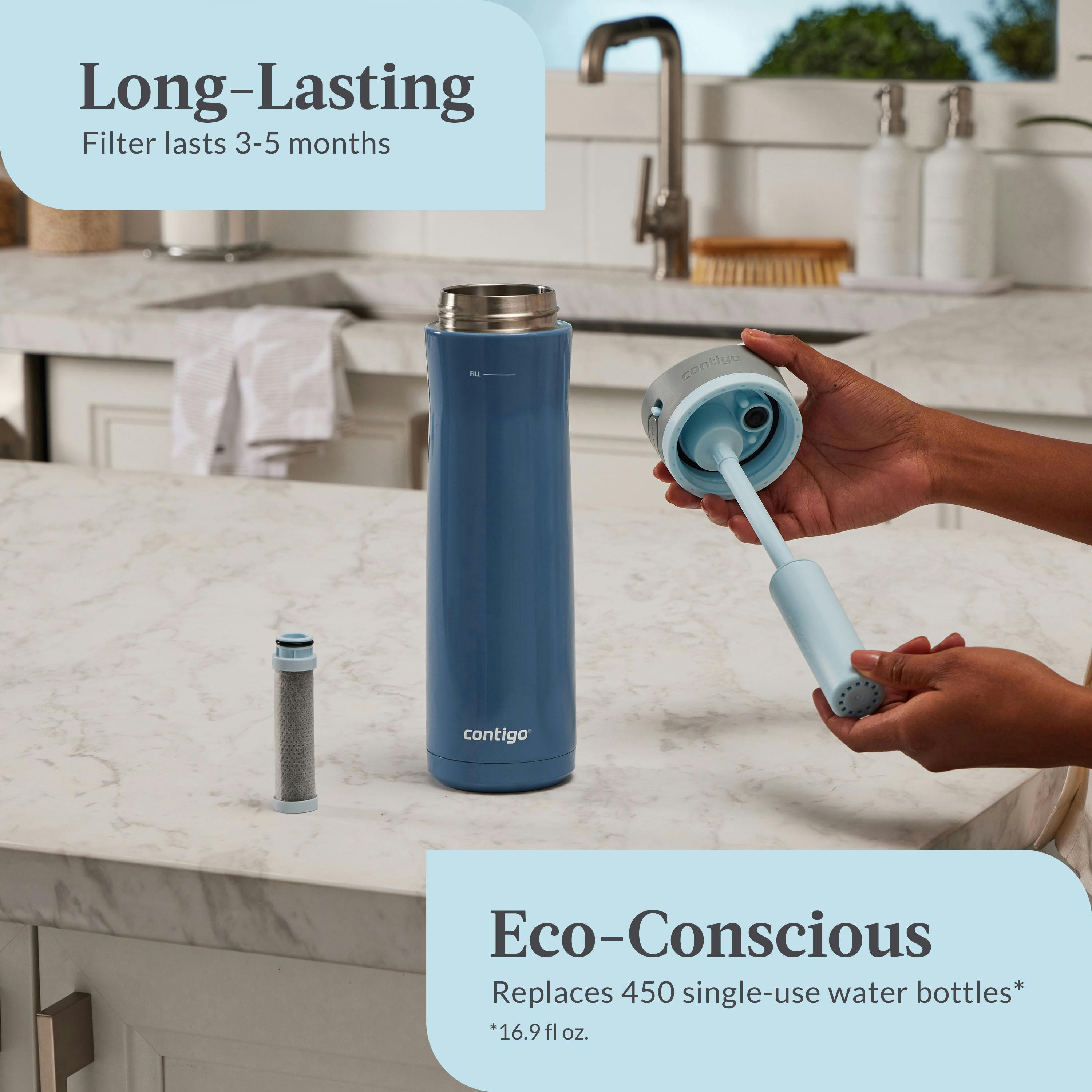 Contigo® Wells Chill Stainless Steel Filter Water Bottle with AUTOSPOUT® Straw Lid, 24 Oz